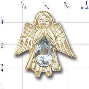 B1845 14K ANGEL SLIDE WITH PEAR SHAPE IN BELLY 